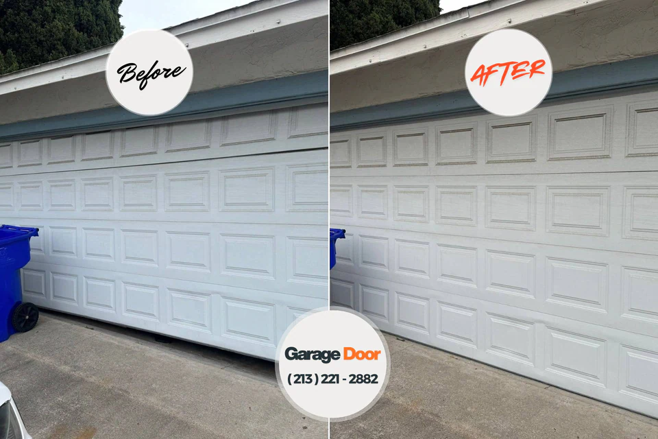 Before and after: garage door repair East Setauket, NY